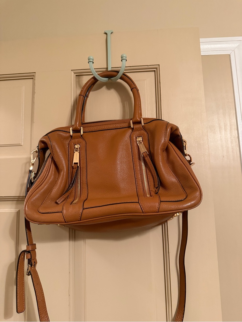 Michael Kors Caramel Pebbled Leather Satchel with Gold Hardware - Picture 3 of 11